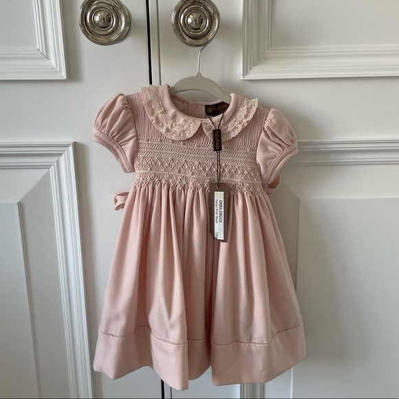 Fleurisse pink pleated dress size 12 mo NEW w tags
